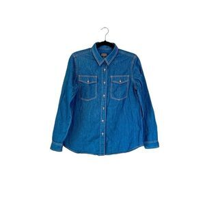 Pendleton Women's Denim Gambler Button Down Shirt, Size Medium